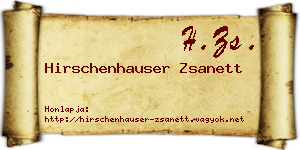 Hirschenhauser Zsanett névjegykártya